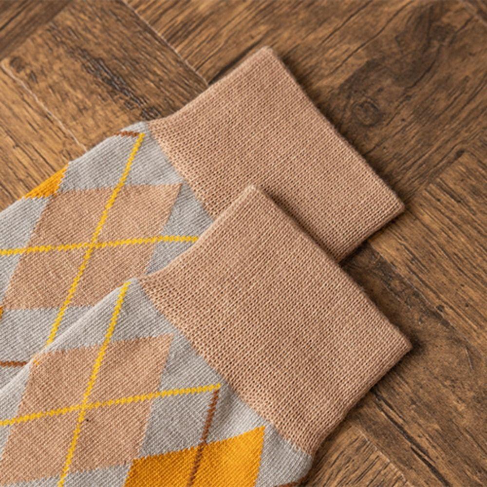 Elastic Stripe Check Socks Plaid British Style Long Socks Unique JK Stockings Women Cosplay
