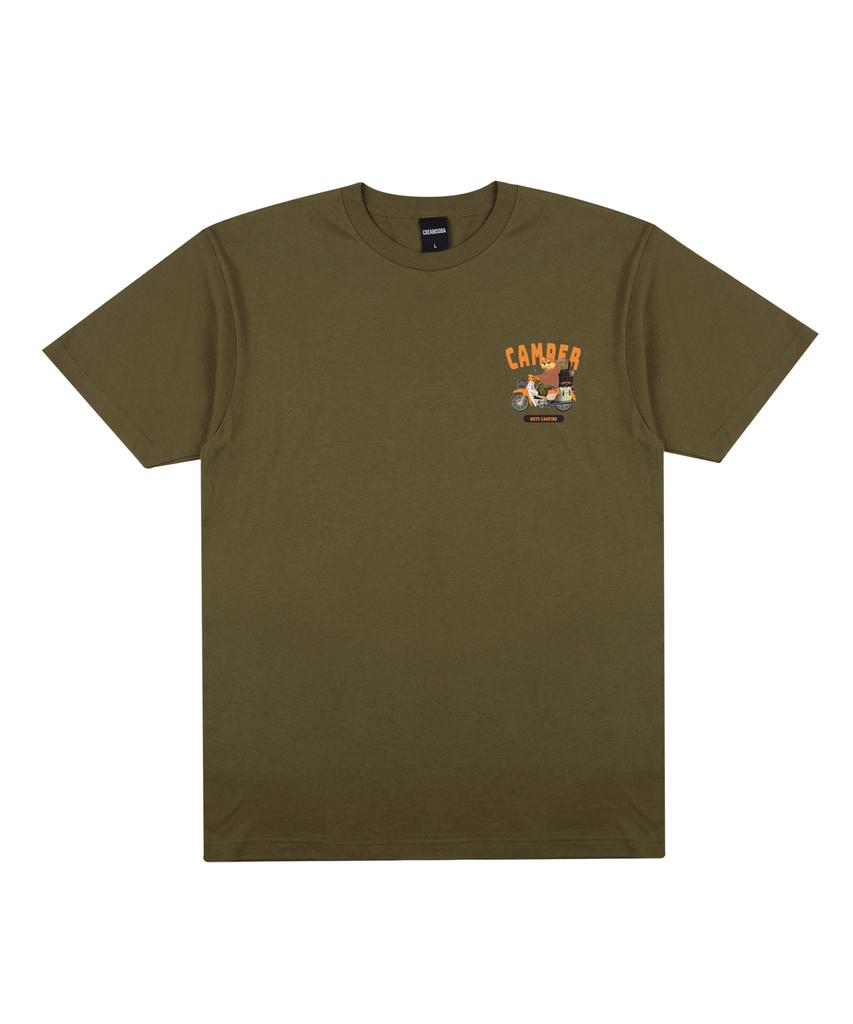 CREAM SODA LAB Motocamp Small Logo Short Sleeve T-Shirt Olive