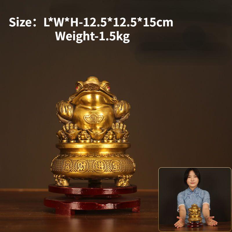 Украшения для привлечения богатства Zhaocai, сокровищница для домашнего процветания, золотая медная золотая жаба, украшения для гостиной