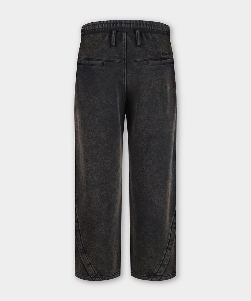 BIRBANTE Garment-Washed Comfort Loose Fit One-Pleat Sweatpants - Charcoal