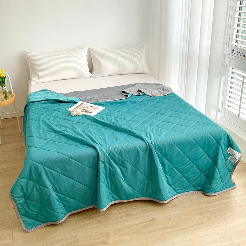 Охлаждающее летнее одеяло из ледяного шелка класса А - Однотонное, машинная стирка, тонкое подарочное одеяло для односпальных и двуспальных кроватей