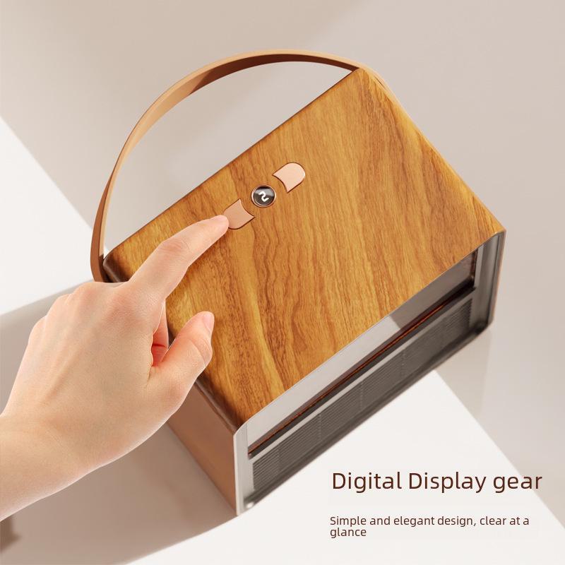 Портативный электрический камин с имитацией пламени и текстурой древесины