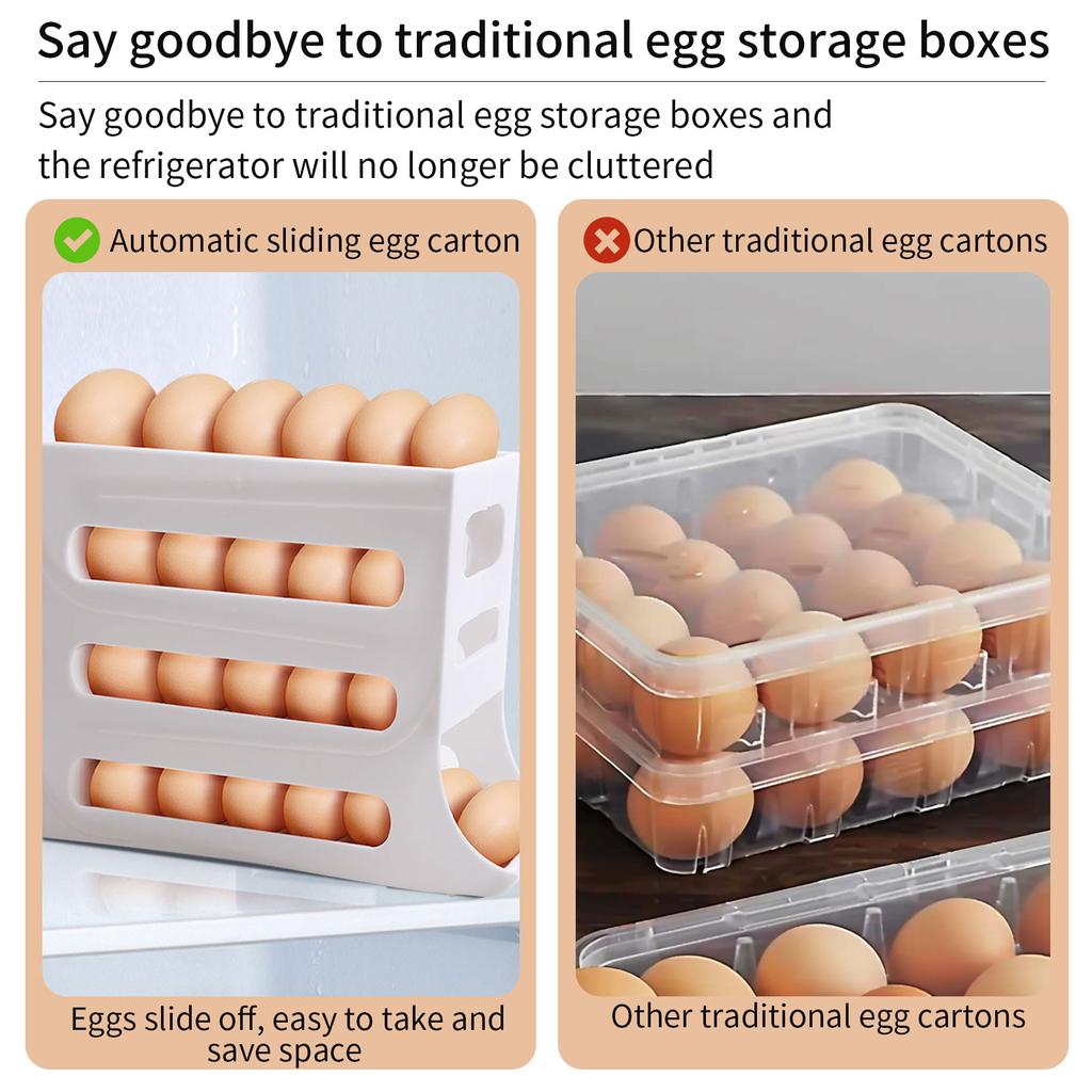 4 яруса 30 яиц держатель для яиц для холодильника автоматический вращающийся органайзер для яиц экономит место большая емкость контейнер для яиц кухонное хранение
