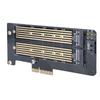 M.2 NVMe SSD NGFF to PCIE X4 Converter Adapter Card M Key B Key Dual Port