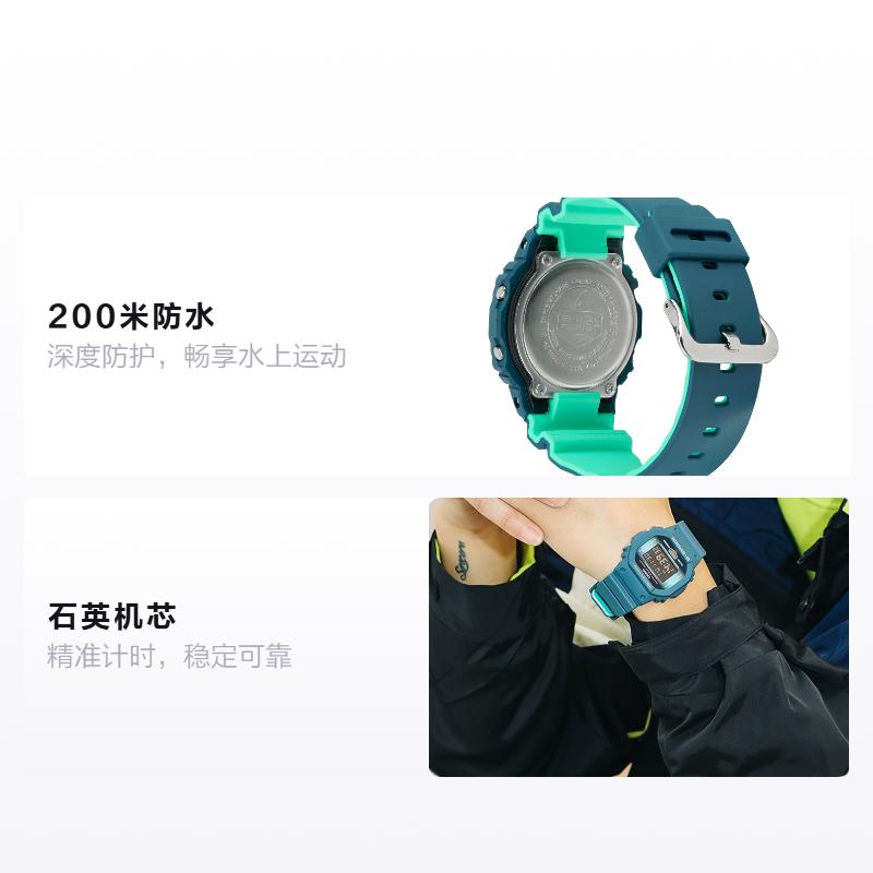 Casio Серия G-SQUAD серия G-SHOCK водонепроницаемость 200 метров кварцевый механизм ремешок из смолы японские и корейские часы мужские часы синий циферблат DW-5600CC-2DR