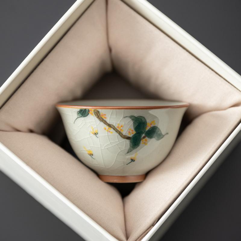 Чайная чашка Brother kiln, набор из 6 чашек, расписанный вручную чайный сервиз кунг-фу, фарфоровая мастер-чашка, подарочная коробка, чайные чашки, деловые подарки