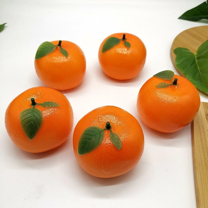 1pc Fake Tangerine Fruit Artificial Orange Oranges Simulation Fruits Lifelike Realistic Tangerines Model Decor Pretend Ornamen