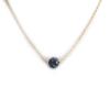 [L9762] - Blue 'Sissi' Gold-Plated Necklace - 8 Mm