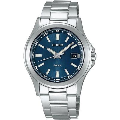 Мужские кварцевые часы Solar SBPN071 Silver Blue - Оригинальная японская модель