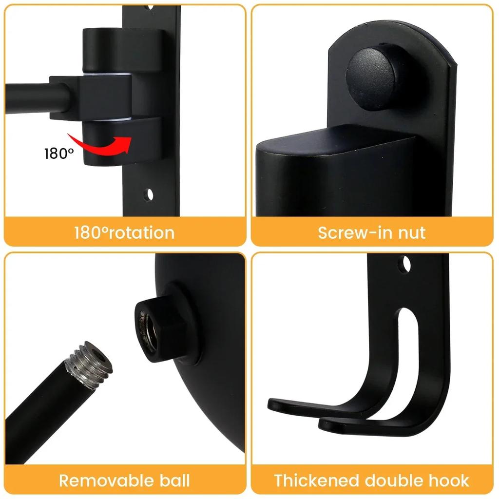 Motorcycle Helmet Rack Wall Mount Helmets Display Holder 180 Degree Rotation Motorcycle Bike Coats Keys Jacket Helmet Hanger