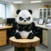 3D Printed Panda Ornament Animal Figure Panda Sculpture Car Accessories Angry Panda  Home Desk