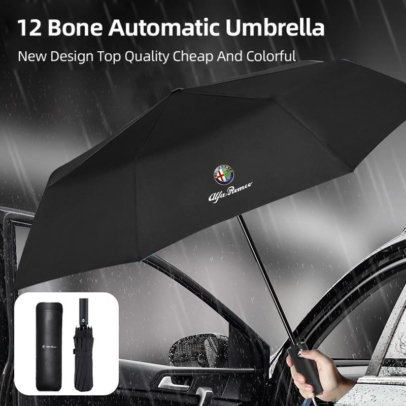 12 Bone Car Super Large Auto Folding Rain Windproof Sunny Umbrella For Alfa Romeo Giulietta 940 2010-2014 2015 2016 2017 zq2