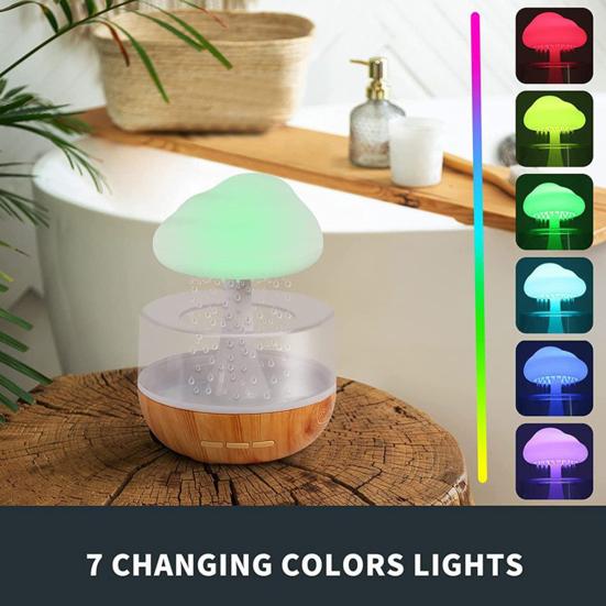 Увлажнитель воздуха «Облако-дождь» со светодиодной подсветкой 7 цветов, низким уровнем шума, креативной формы