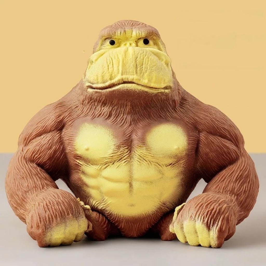 Сквиши Обезьянка Игрушка Растягивающаяся Наполненная Песком-Клеем Резиновая Горилла Эластичная Растягивающаяся Игрушка для Декомпрессии при Аутизме Взрослые Дети Подарок