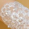 1 Pair Women Prom Gloves See-through Lace Flower Pattern Faux Pearl Decor Fingerless