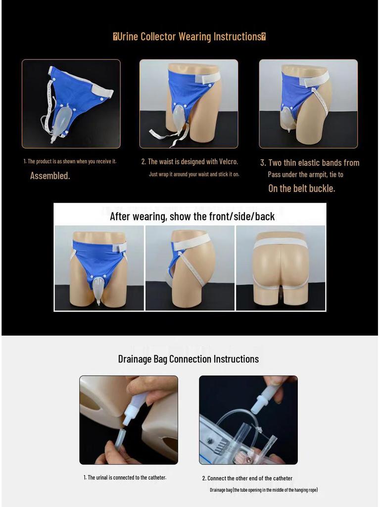 Silicone Urine Collector for Bedridden Patients - Leak-Proof Collection Bag for Men and Women