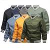 Мужская повседневная бейсбольная куртка больших размеров, однотонная куртка, мужская одежда, повседневное пальто, свободная куртка, топы