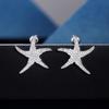 Серьги-гвоздики Huitan Luxury Color Starfish для женщин с микро-паве CZ Crystal в виде пятиконечной звезды, ювелирные изделия с доставкой