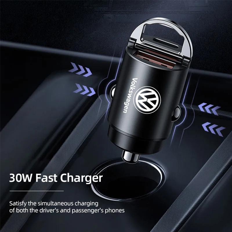 rsq1 Car Charger Fast Charging USB Type-C Phone Charger Adapter For VW GTI Polo Golf Passat Tiguan Arteon Touareg CC Taigo Caddy Jett