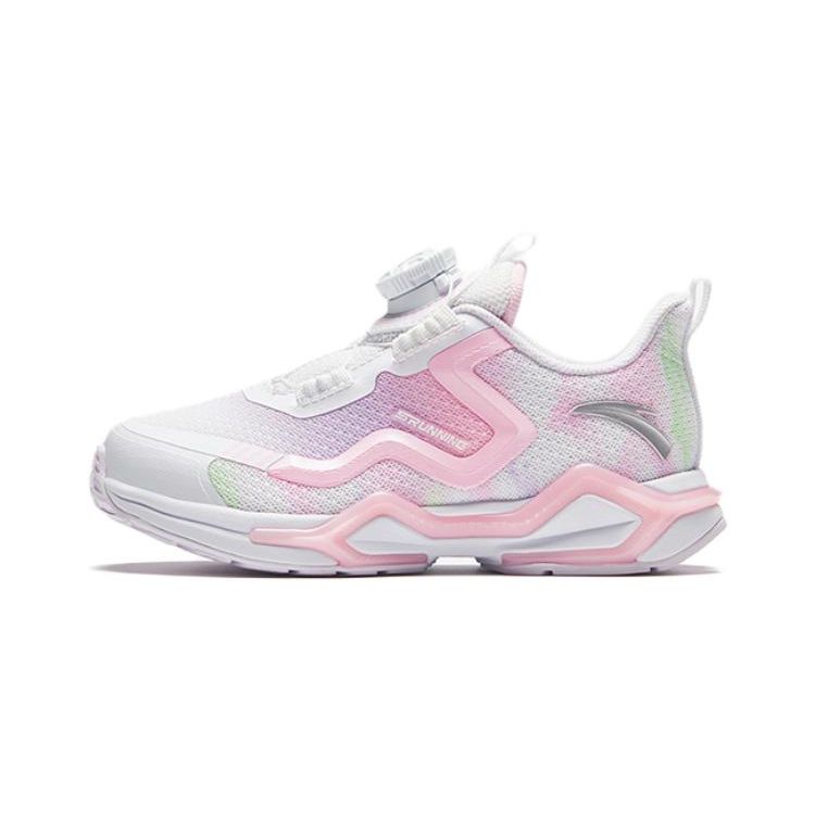 Anta Kids Bow Speed 2.0 Comfortable Casual Sweet Non-Slip Wear-Resistant Low-Top Running Shoes Kids Running Shoes White Purple Pink 322349905-1