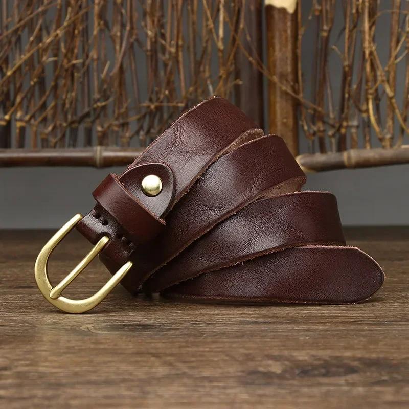 2.6 см женские ремни из натуральной кожи высокого качества из натуральной кожи для женщин, фирменный ремень с латунной пряжкой, ковбойский женский пояс