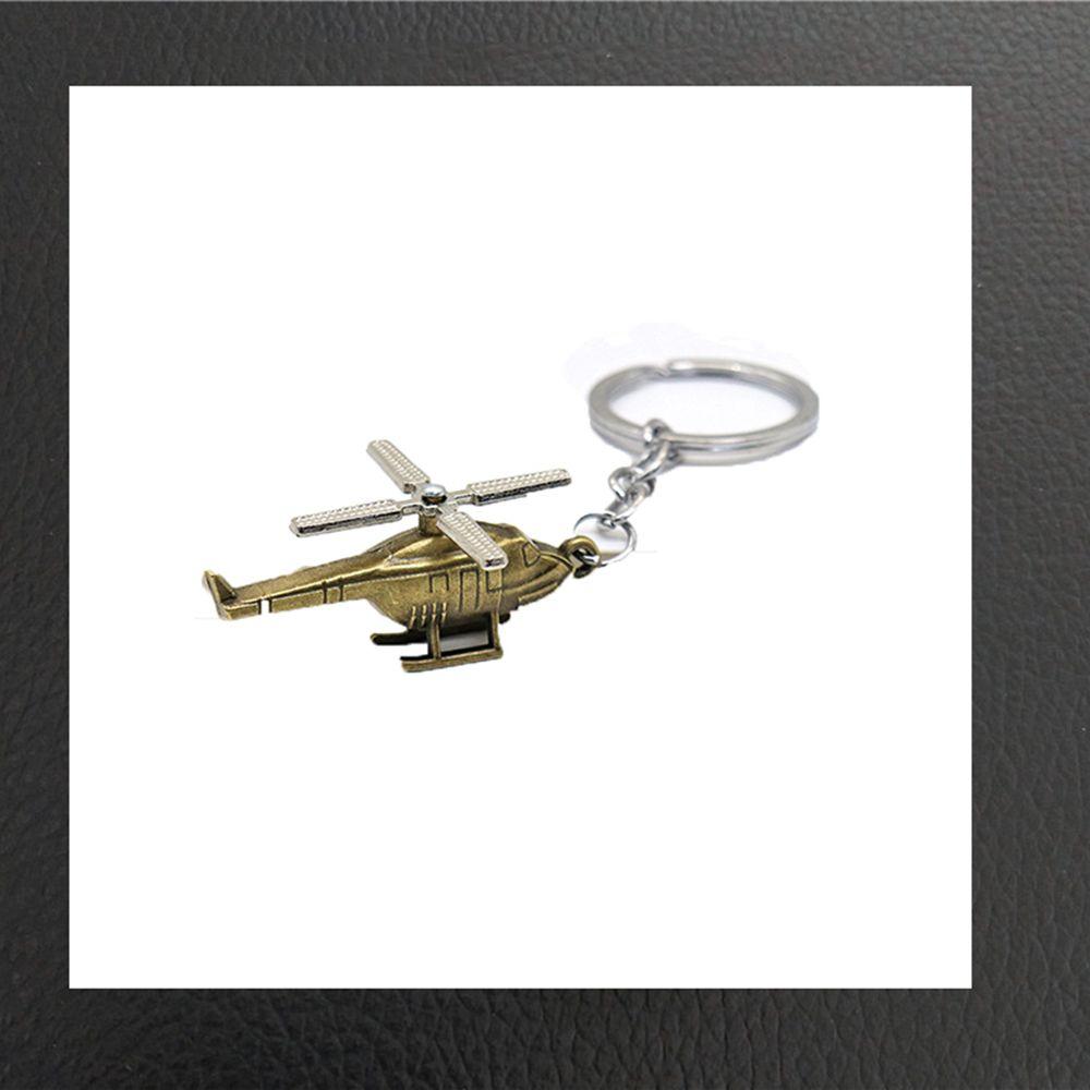 Spiral Leaf Brass Helicopter Keychain Metal Copper Pendant Helicopter Keyring Backpack Pendant