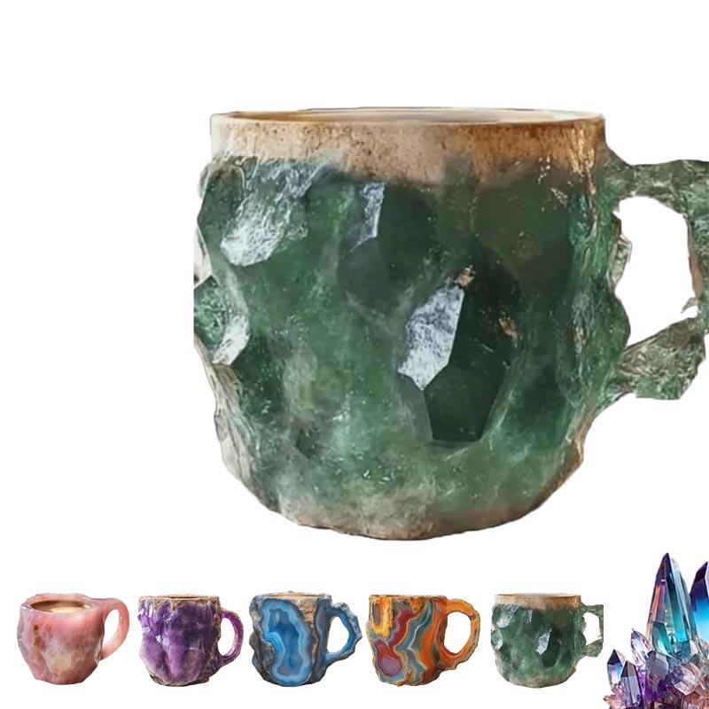 Роскошная кофейная кружка из минерального хрусталя, 8-цветная кружка из натурального оникса, новинка — кофейные чашки и кружки из минерального хрусталя, разноцветная кофейная кружка из агата