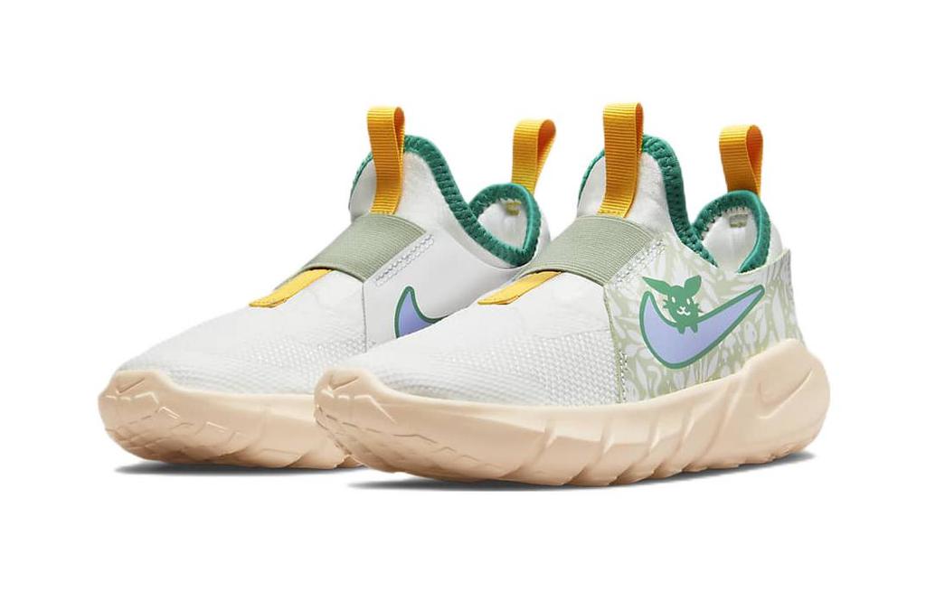 Nike Кроссовки для бега Flex Runner 2 с нескользящей подошвой, амортизацией и износостойкостью, низкие, Белый Зеленый DV1377-100
