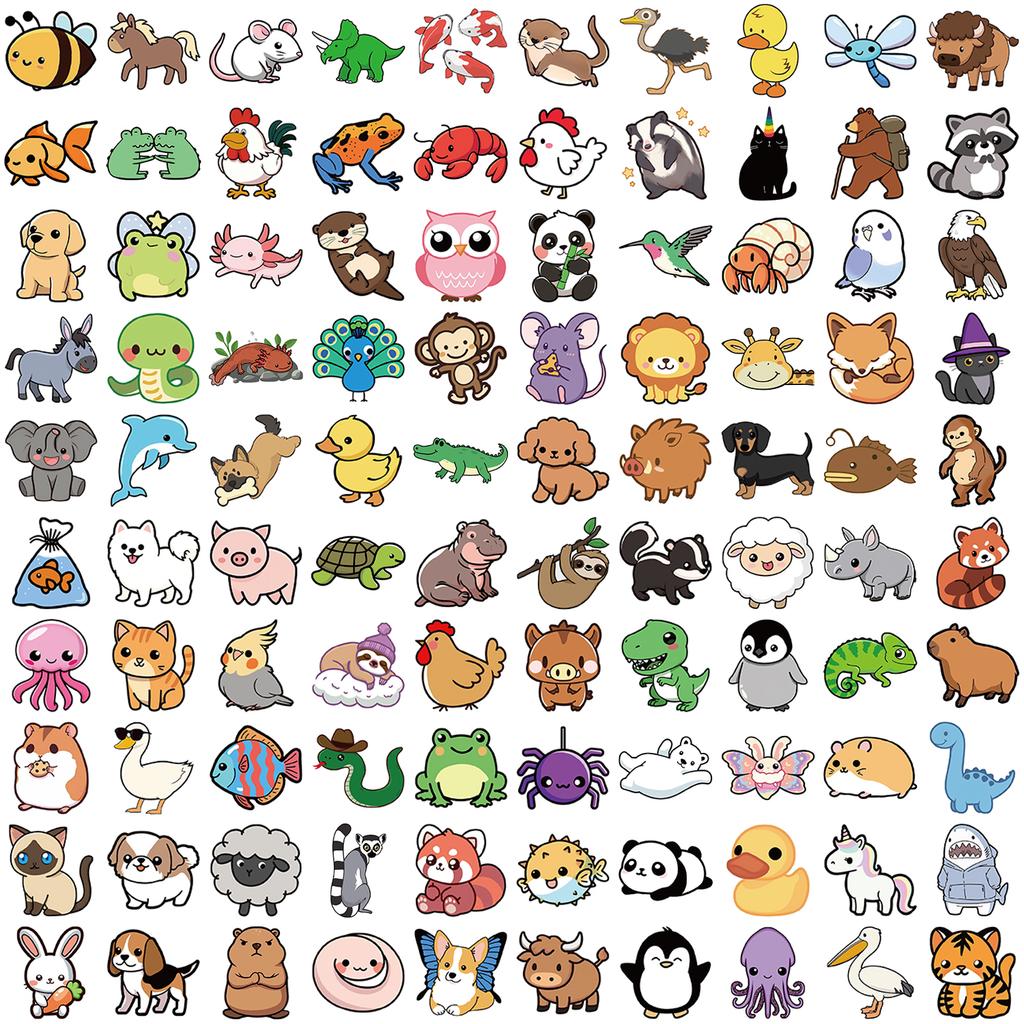 50pcs Cute Childrens Book Paintings Animals Stickers Aesthetic Decal Luggage Skateboard Cute Graffiti Girl Boy Sticker Toys