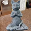 Кошка Будда Медитация Статуя Кота Сад Открытая Скульптура Украшение