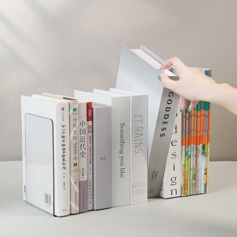 Креативная акриловая подставка для книг Прозрачная утолщенная L-образная книжная полка Нескользящий книжный блок для студентов Офисный настольный стеллаж для хранения и организации книг