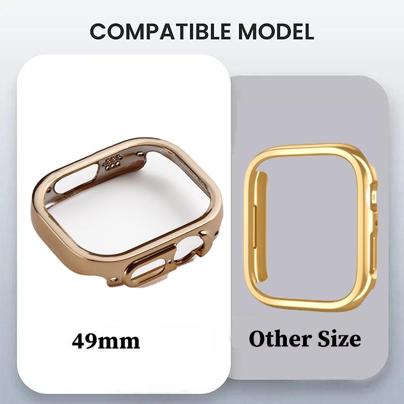 Ударопрочный золотой ПК-чехол Защитная крышка для Apple Watch Серии 11 10 9 8 7 6 5 4 3 2 1 Ultra 49 45 мм 41 46 42 мм Без стекла на экран