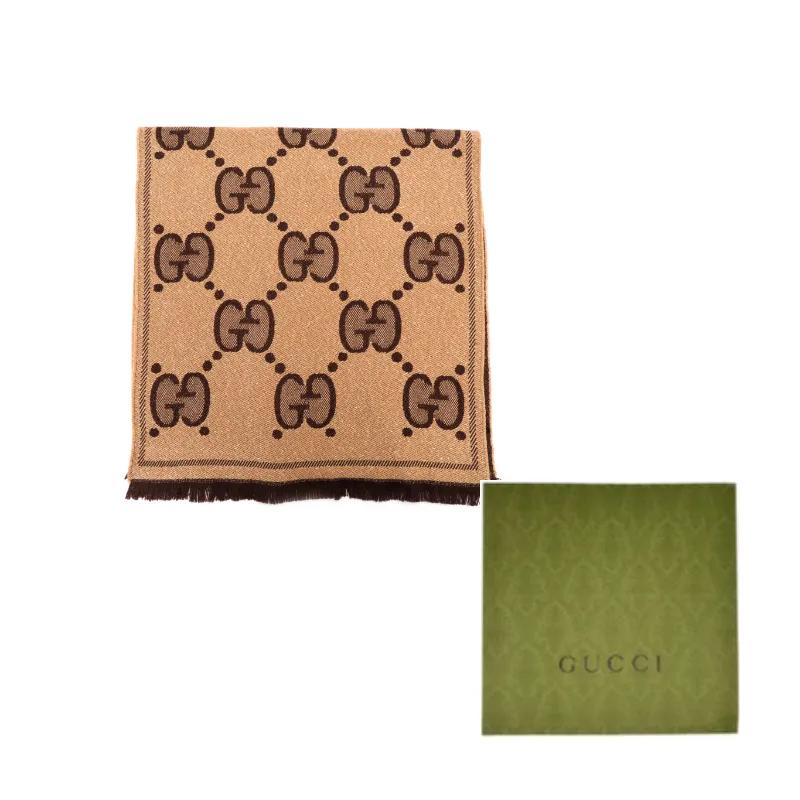 Gucci Шерстяные шарфы с двойным G для мужчин и женщин (унисекс) Вязаные шарфы 598993 3GC15 9764