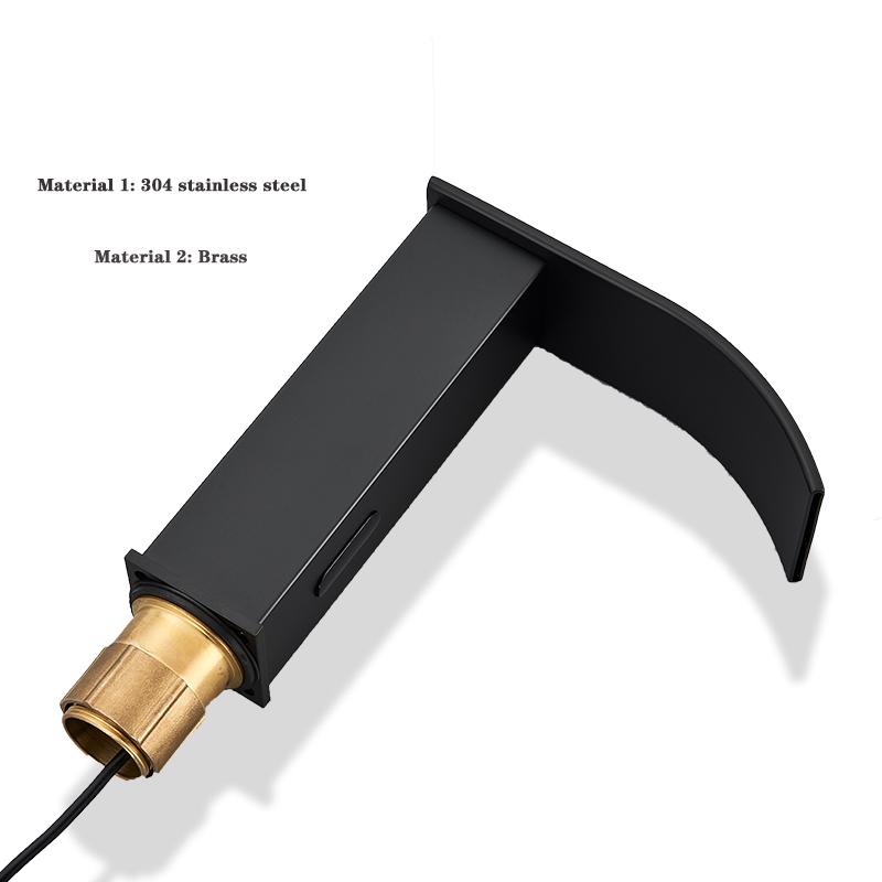 Роскошный матовый черный сенсорный смеситель для ванной холодной и горячей воды, монтируемый на раковину, короткий и высокий