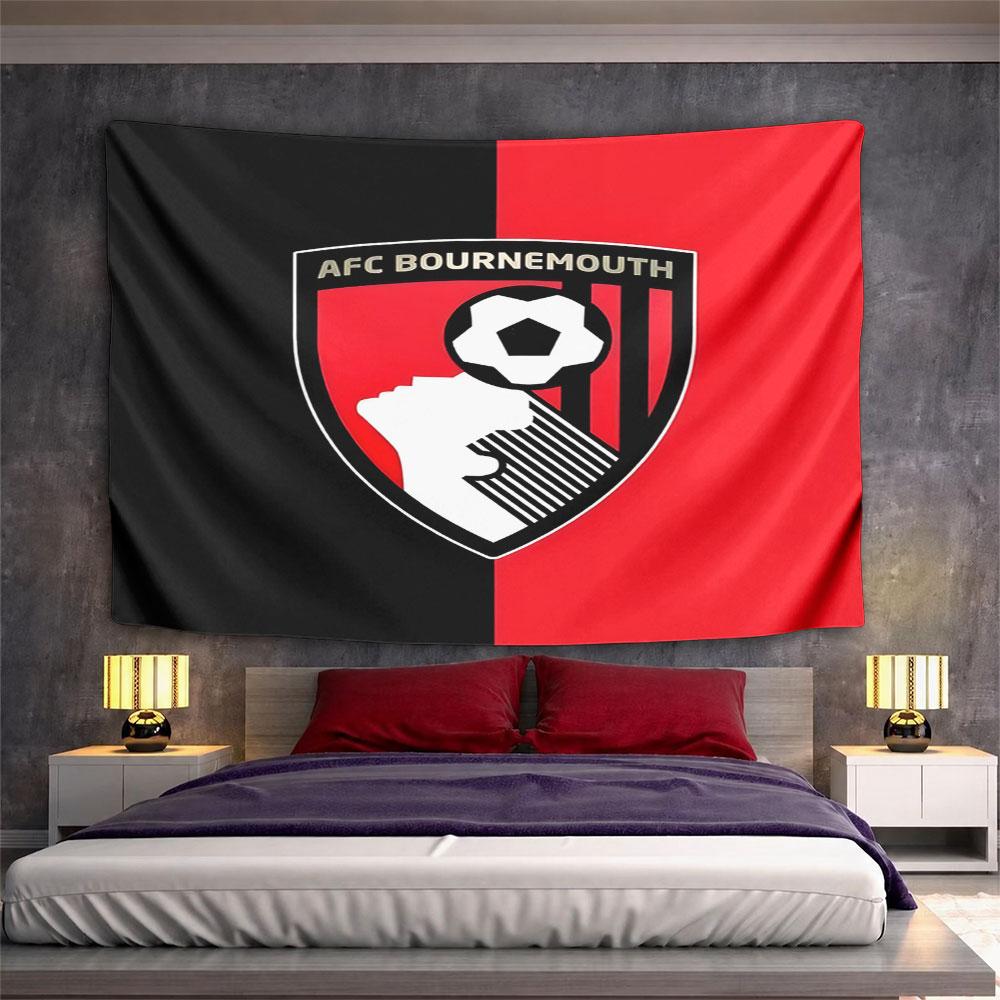 AFC Bournemouth Football Emblem Design Pattern Wall Hanging Tapestry Decorative Tapestry Home Decor for Bedroom and Living Room