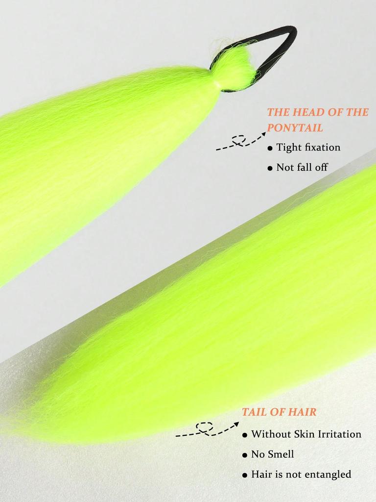 Synthetic Ponytail 1 Pack Braid Extension, Full of Color Ponytail Extension, with Elastic Tie Straight Tube Sleek Wrap Extension Hair