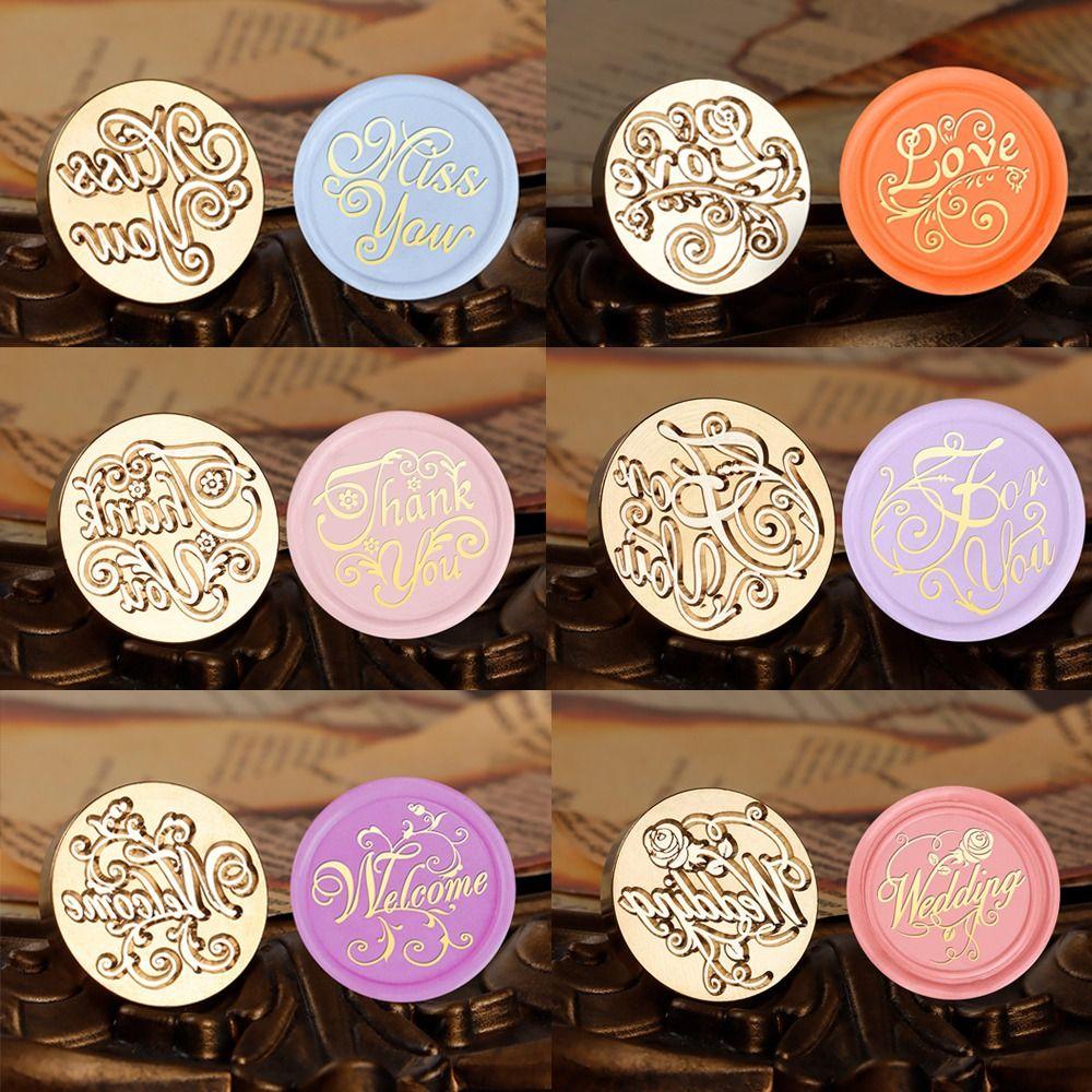 Round 3D Sealing Stamp Heads Love Heart Paint Seals Stamps  for Envelopes Postcards