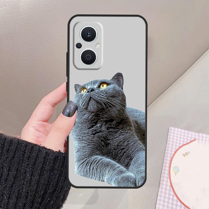 Чехол для кошки Британская короткошерстная для OPPO Reno 12 14 13 11 10 Pro 11F 12F 13F 14F 7 8 Lite Чехол OPPO Find X6 X5 X8 X9 Pro