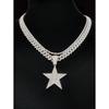 This Stylish And Creative Unisex Five-Pointed Star Pendant Necklace Blends Retro Hip-Hop Style.
