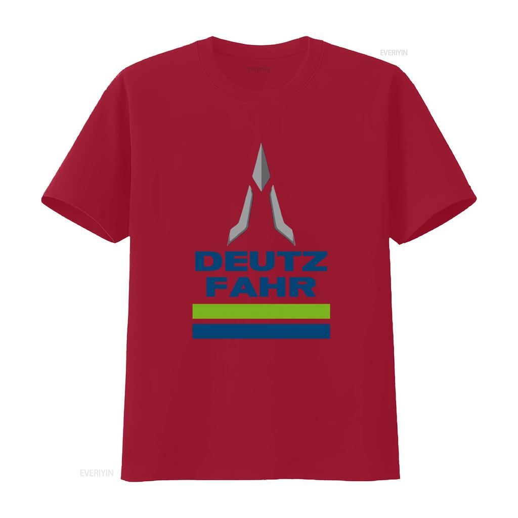 Deutz Fahr Logo Print T Shirt for Men Stylish and Comfortable vintage Washed graphic Slightly Unisex Versatile homme Casual