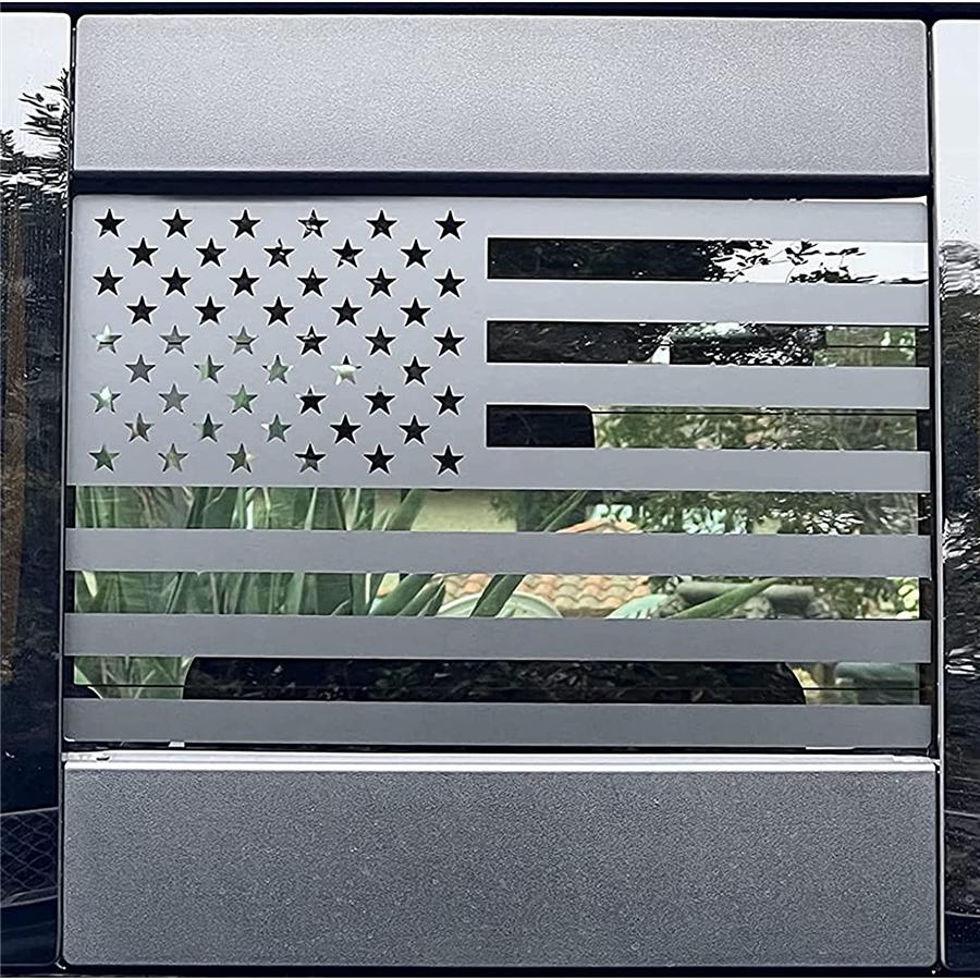 Black Rear Window Sticker American Flag Decal For 2004-18 Chevy Silverado Sierra
