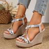 2024 New Fashion Wedge Women's Sandals Open Toe Comfortable Outerwear Versatile Summer Women's Sandals Zapatos Mujer
