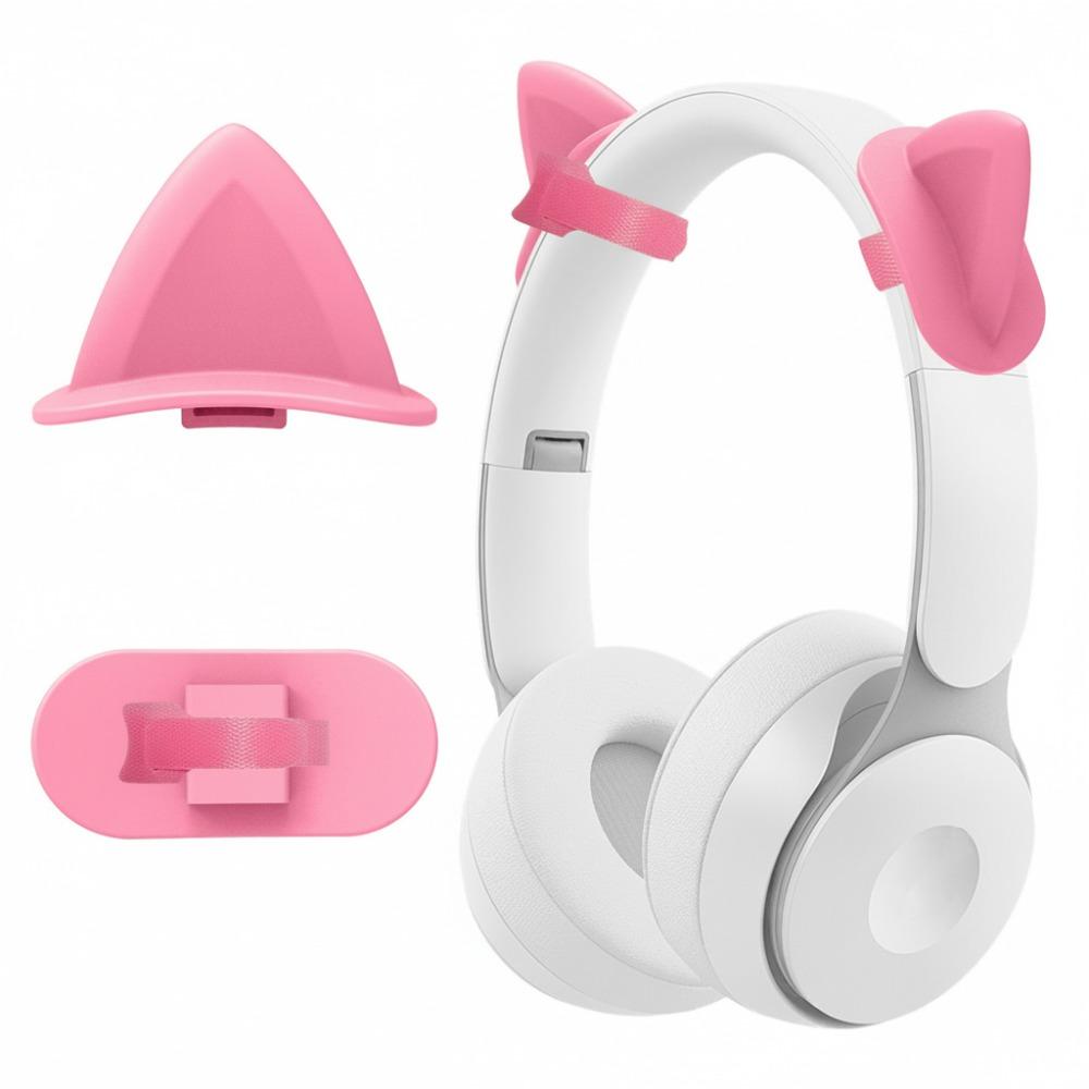 2 Pack Silicone Cat Ears Headphone Decorations Adjustable Headphone Accessories  Girls