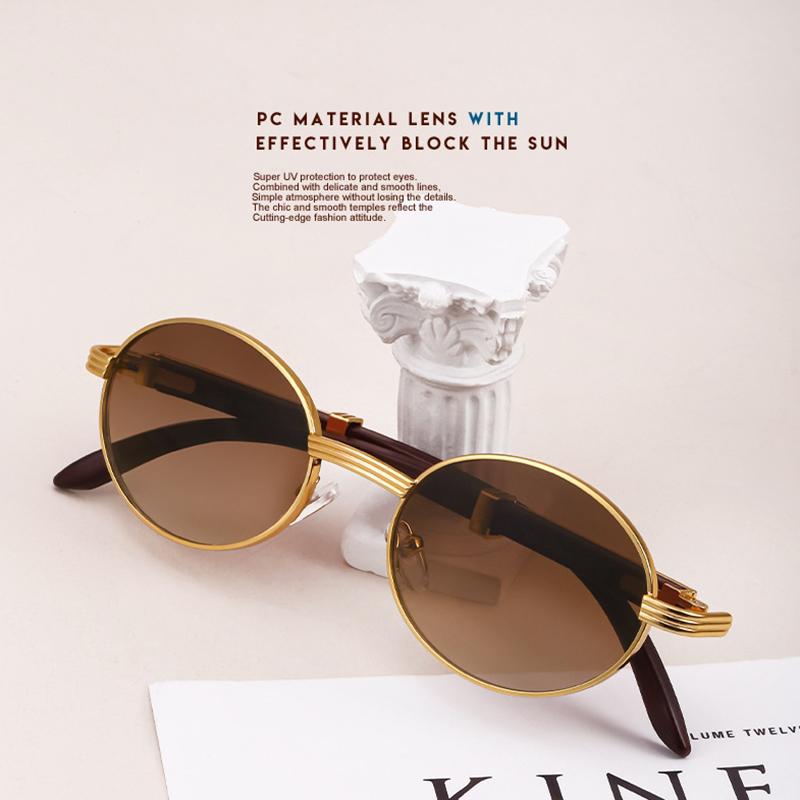 Овальные солнцезащитные очки женские модные деревянные солнцезащитные очки модные очки винтажные уличные солнцезащитные очки