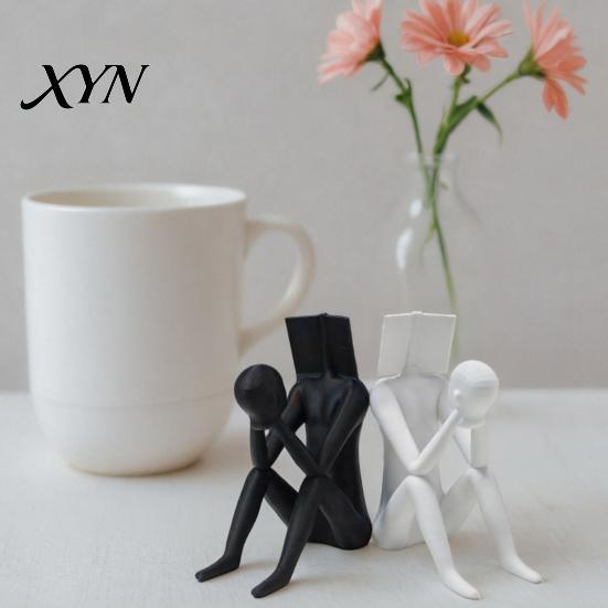 Nordic Style Decoration 3D Printed Reading Man Statue, Abstract Book Head Sculpture, Desktop Phone Stand Creative Desk Decor, Holder for Home