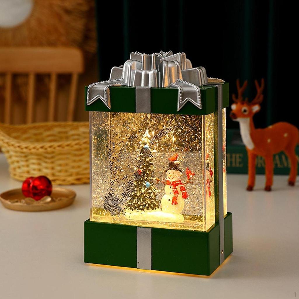 Christmas Lantern Carousel Snow Globe Music Box Santa Claus Snowing Octave for Baby