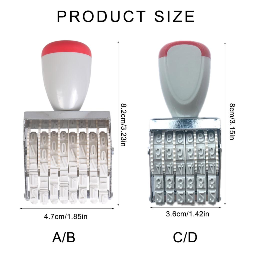 Резиновый датер 6 цифр 8 цифр Резиновый штамп Линейный датер Офисный штамп Вращающийся штамп для скрапбукинга Упаковка Рукоделие