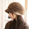 Korean Retro Hat for Women In Autumn and Winter Versatile Big Head Circumference Casual Beret Windproof Warm British Style Painter Hat