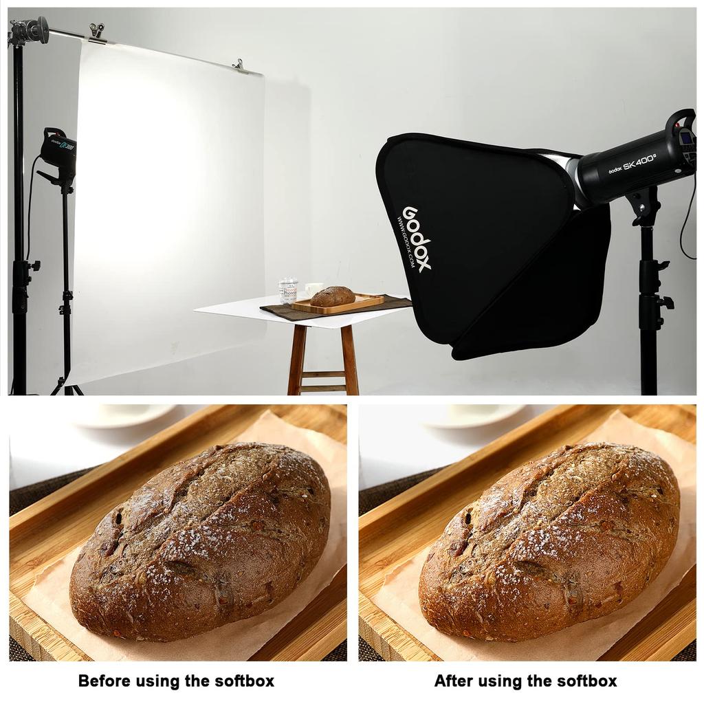 Авторизованный софтбокс GODOX 60x60 см с сетчатым софтбоксом Speed Ring Set Bowens Mount Strobe Softbox Folding Quick Storage Monoblock Strobe Photo Flash Kit Studio