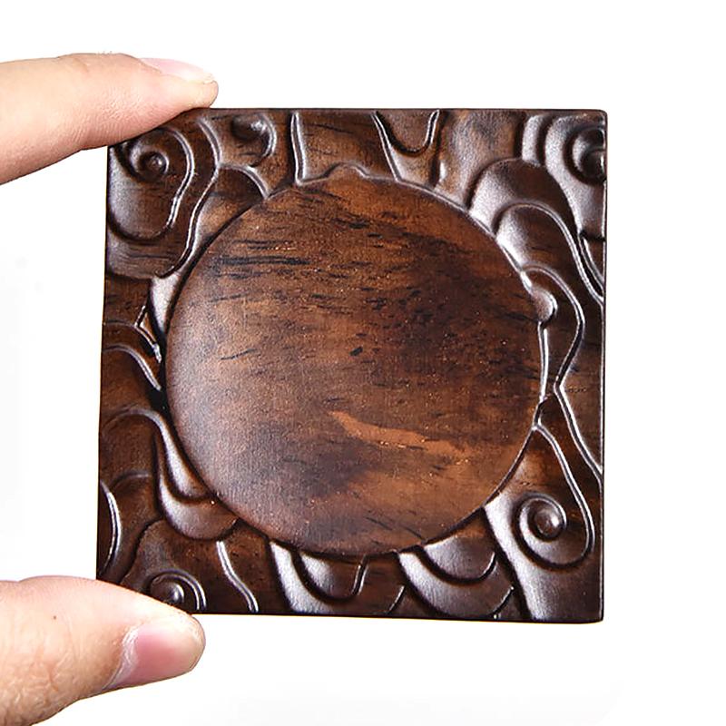 1 шт. Подставка под чашку для чая, креативная подставка под чашку, термостойкая, нескользящая, из черного дерева, сандалового дерева, квадратная подставка для чайной церемонии в стиле дзен